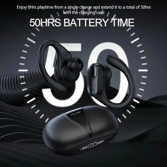 Over The Ear R800 True Wireless Earbud Headphones LED Case Sports New Sealed Box - Picture 3 of 7